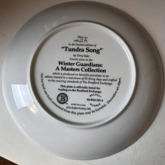 "TUNDRA SONG" BY TERRY ISAAC, DOCARATIVE PLATE # 10055 A - Picture 2 of 5
